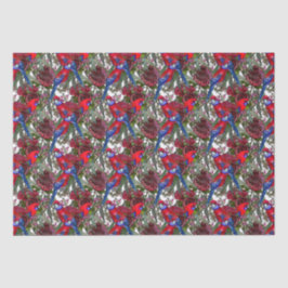 Australian Crimson Rosella und Wildblume Muster Seidenpapier