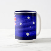 Australian Downunder Flag, Patriotic Design Zweifarbige Tasse (VorderseiteRechts)