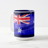 Australian Downunder Flag, Patriotic Design Zweifarbige Tasse (Vorderseite Links)