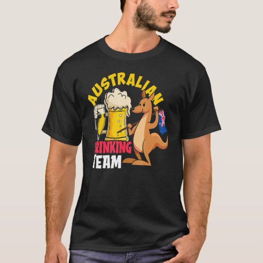Australian Drinking Beer Team Australia Day T-Shirt (Vorderseite)