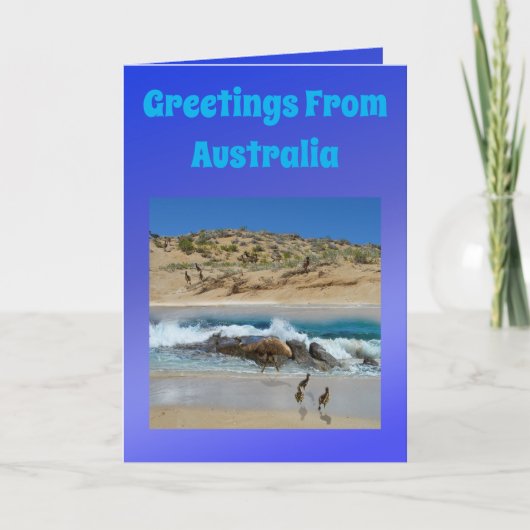 Australian Emu And Koala, Birthday Karte (Vorderseite)