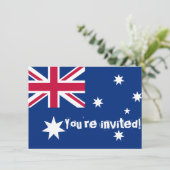 Australian Flag Customize Party Invites Einladung (Stehend Vorderseite)