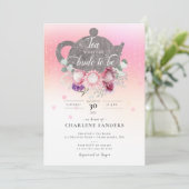 Australian Floral Bridal Tea Einladung (Stehend Vorderseite)
