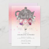 Australian Floral Bridal Tea Einladung (Vorne/Hinten)