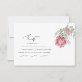 Australian Floral Foliage Wedding RSVP Karte (Vorderseite)