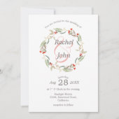 Australian Floral Wreath Grey and Pink Wedding Einladung (Vorderseite)