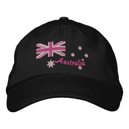 Australian Girly Flag Embroidery Bestickte Kappe (Vorderseite)
