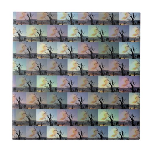 Australian Gum Tree Abstrakt Art, Fliese (Vorderseite)