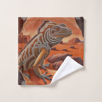 Australian Iguana Lizard Wildlife Scene Badhandtuch Set