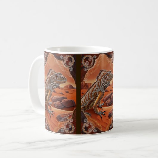 Australian Iguana Lizard Wildlife Scene Kaffeetasse (Vorderseite Links)
