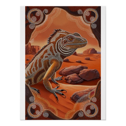 Australian Iguana Lizard Wildlife Scene Poster (Vorderseite)