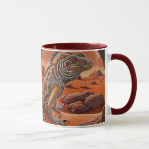 Australian Iguana Lizard Wildlife Scene Tasse