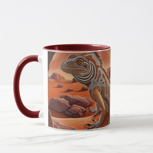 Australian Iguana Lizard Wildlife Scene Tasse (Links)