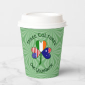 Australian Irish USA Shamrock Personalized Text Pappbecher (Vorderseite)