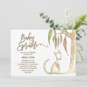 Australian Kangaroo & Joey Neutral Baby Sprinkle Einladung (Stehend Vorderseite)