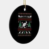 Australian Kangaroo Ugly Christmas Tshirt Keramik Ornament (Rechts)