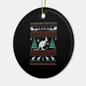 Australian Kangaroo Ugly Christmas Tshirt Keramik Ornament (Links)