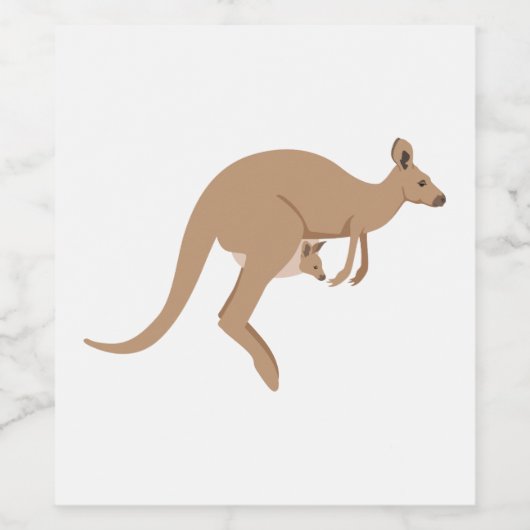 Australian Kangaroo Weinetikett (Einzelnes Label)