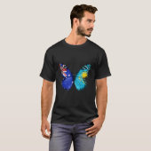 Australian Kazakhstani Flag Butterfly T-Shirt (Vorne ganz)
