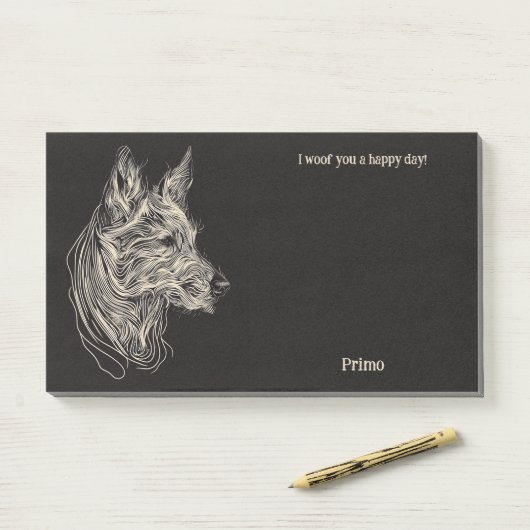 Australian Kelpie Abstrakt Art Dog Name Post-it Klebezettel (Auf Schreibtisch)