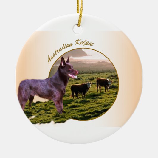 Australian Kelpie Art Gifts Keramik Ornament (Vorne)