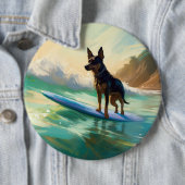 Australian Kelpie Beach Surfing Painting Button (Beispiel)