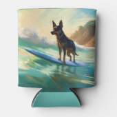 Australian Kelpie Beach Surfing Painting Dosenkühler (Vorderseite)