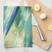 Australian Kelpie Beach Surfing Painting Geschirrtuch (Viertel Falte)