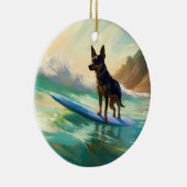 Australian Kelpie Beach Surfing Painting Keramik Ornament (Rechts)