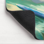 Australian Kelpie Beach Surfing Painting Mousepad (Ecke)