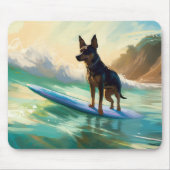 Australian Kelpie Beach Surfing Painting Mousepad (Vorne)