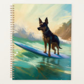 Australian Kelpie Beach Surfing Painting Planer (Vorderseite)