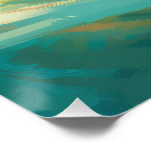 Australian Kelpie Beach Surfing Painting Poster (Ecke)