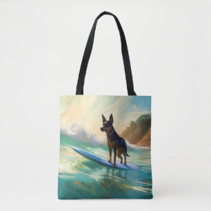 Australian Kelpie Beach Surfing Painting Tasche
