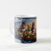 Australian Kelpie Christmas Boat Holiday Kaffeetasse (Vorderseite Links)