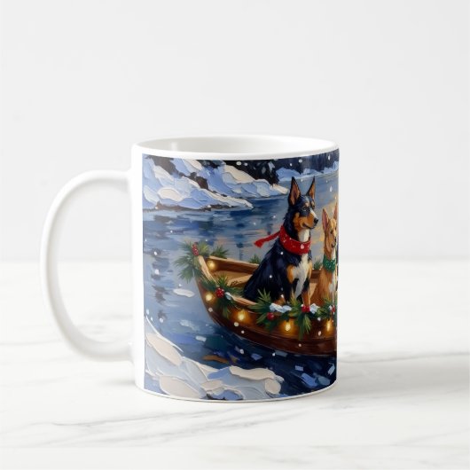 Australian Kelpie Christmas Boat Holiday Kaffeetasse (Links)