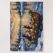 Australian Kelpie Christmas Boat Holiday Puzzle (Vertikal)