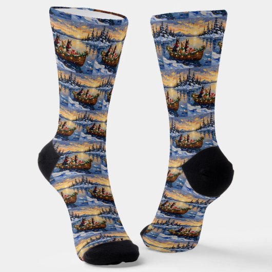 Australian Kelpie Christmas Boat Holiday Socken (Gewinkelt)