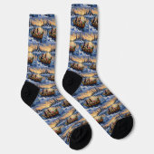 Australian Kelpie Christmas Boat Holiday Socken (Rechts)