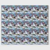Australian Kelpie Christmas Festive Snow Scene Geschenkpapier (Flach)