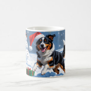 Australian Kelpie Christmas Festive Snow Scene Kaffeetasse