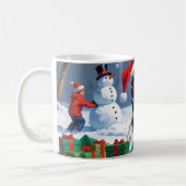 Australian Kelpie Christmas Festive Snow Scene Kaffeetasse (Links)