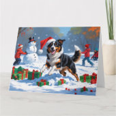 Australian Kelpie Christmas Festive Snow Scene Karte (Vorderseite)