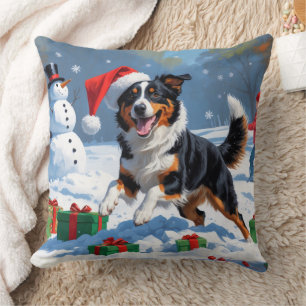 Australian Kelpie Christmas Festive Snow Scene Kissen