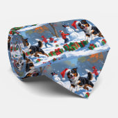 Australian Kelpie Christmas Festive Snow Scene Krawatte (Gerollt)