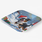 Australian Kelpie Christmas Festive Snow Scene Pappteller (Gewinkelt)