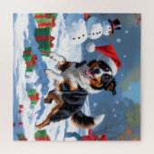Australian Kelpie Christmas Festive Snow Scene Puzzle (Horizontal)