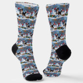 Australian Kelpie Christmas Festive Snow Scene Socken (Gewinkelt)