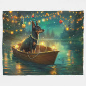 Australian Kelpie Christmas Festive Voyage Fleecedecke (Vorderseite (Horizontal))