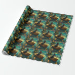 Australian Kelpie Christmas Festive Voyage Geschenkpapier<br><div class="desc">Set segelt mit dieser sehr detaillierten Abbildung in den Zauber der Urlaubssaison und zeigt einen stolzen Hund, der in einem festlich dekorierten Boot sitzt und über einen ruhigen Weihnachtssee gleitet. Die Lichter der nahen Kiefernbäume reflektieren das Wasser und warmen, festlichen Glanz, der das gemütliche Ambiente verstärkt. Die Ornamente versetzen sich...</div>